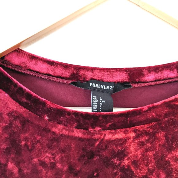 Velvet maroon crop top - Picture 2 of 2